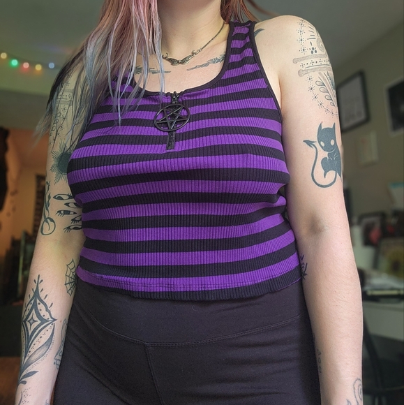 🖤💜striped top - Picture 2 of 7